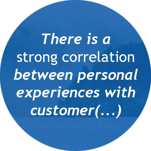 There is a strong correlation between personal experiences with customer