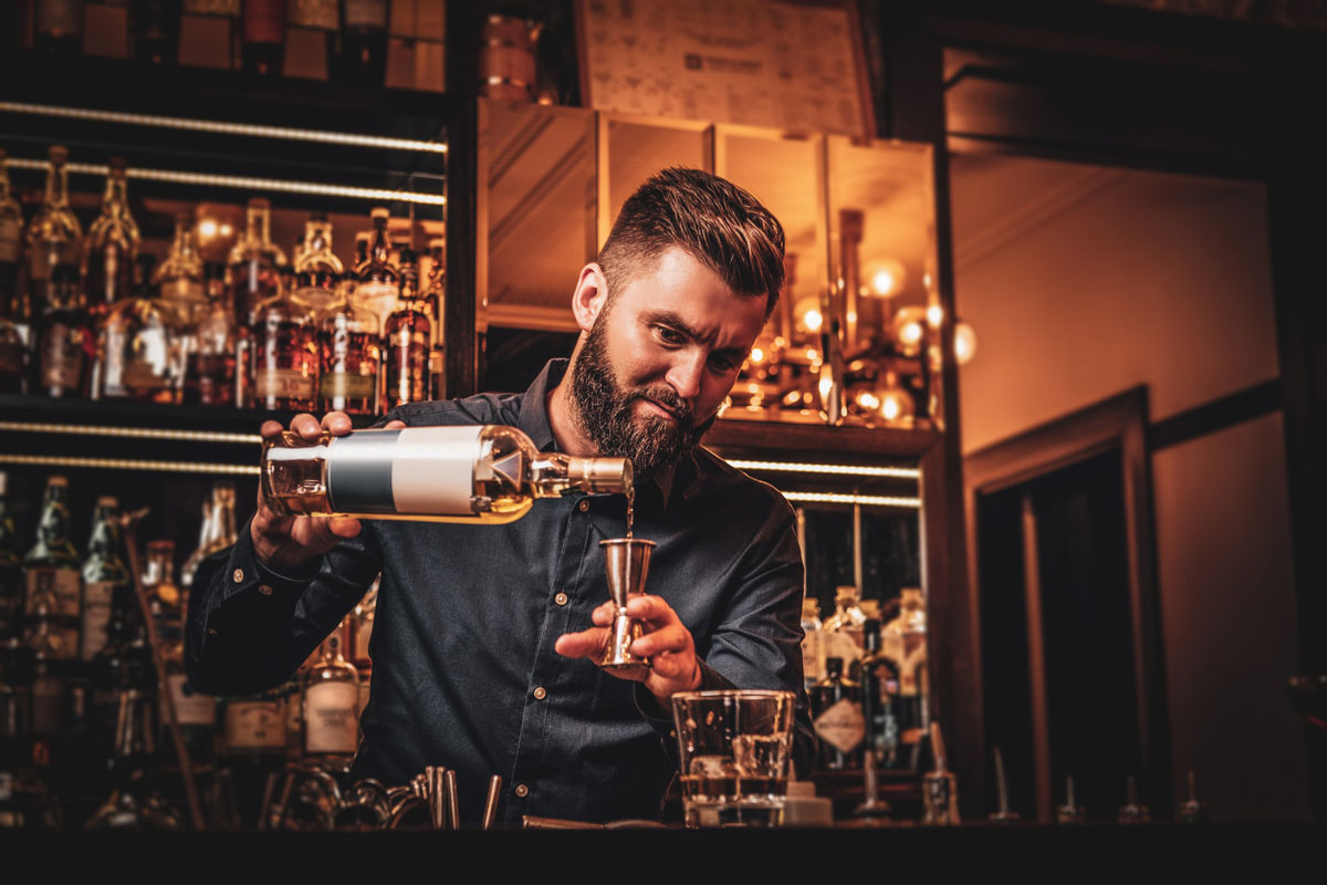 Barman preparing a coctail