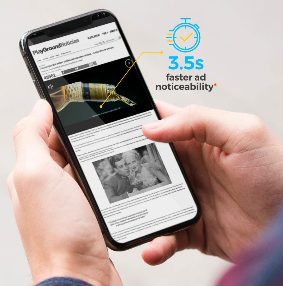 3.5 s faster ad noticeability