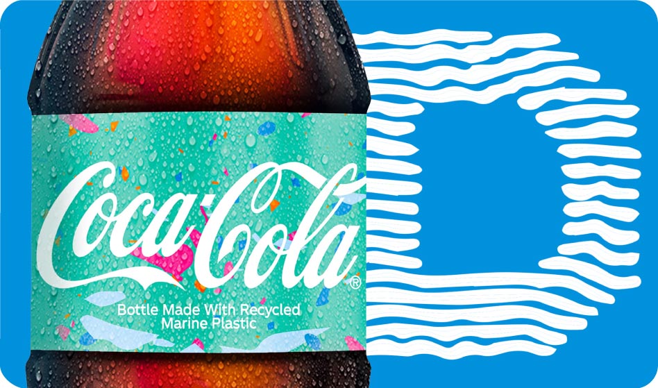 Recycled marine plastic bottle form Coca-Cola