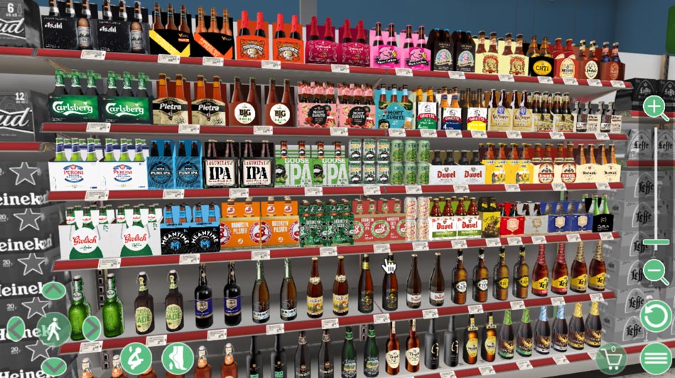 Special beer shelf in french supermarket